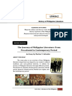 1 - Chapter Ii - Lesson 2 - History of Philippine Literature