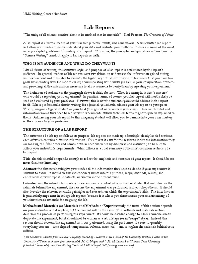 Lab Reports | PDF | Experiment | Citation