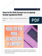 Laptopsmafia Com Fix Pink Screen On A Laptop