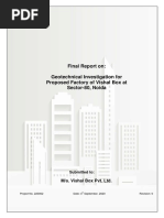 Final Report On: Geotechnical Investigation For Proposed Factory of Vishal Box at Sector-80, Noida