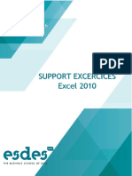 Septembre SUPPORT EXCERCICES Excel 2010 PDF
