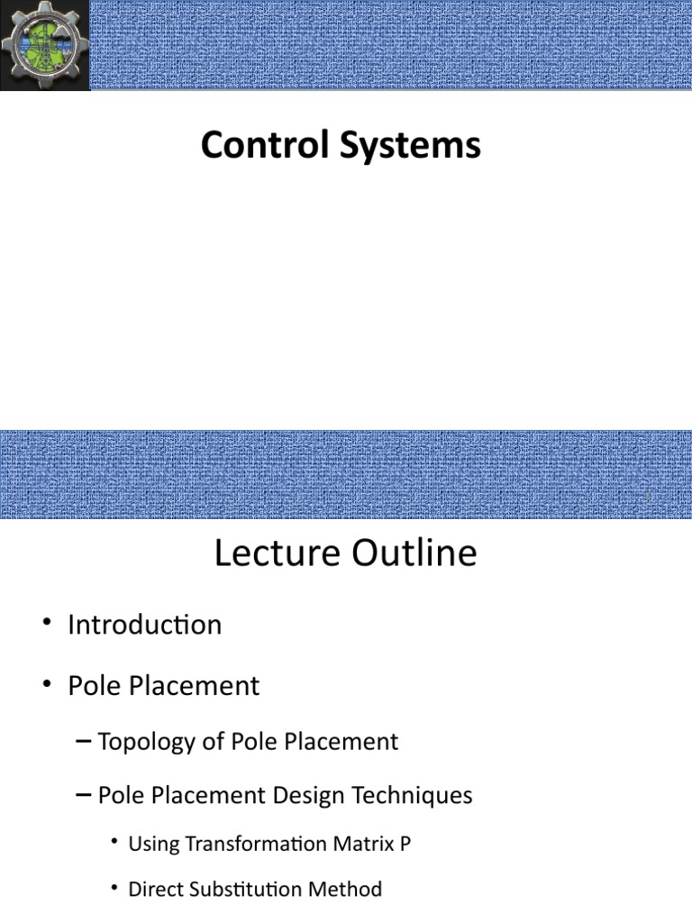 Pole Placment | PDF | Control Theory | Eigenvalues And Eigenvectors
