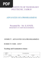 Sharad Institute of Technology Polytecnic, Yadrav: Advanced Java Programming