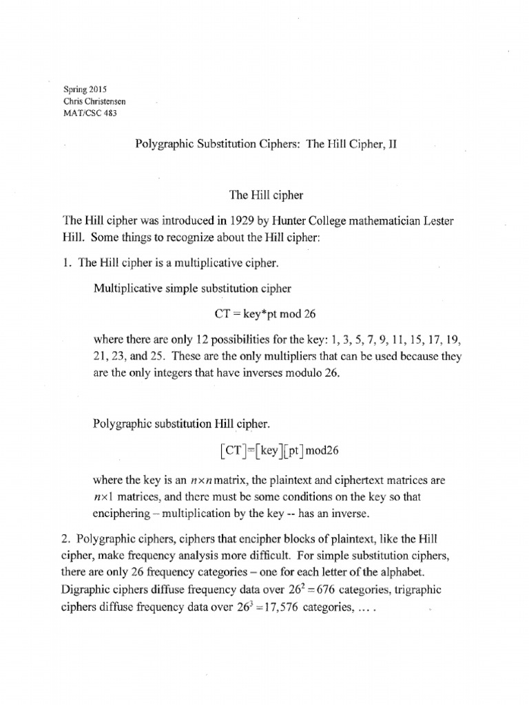 1402 Hill Cipher Part II PDF | PDF
