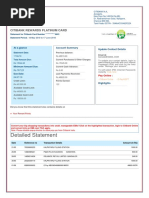Detailed Statement: Citibank Rewards Platinum Card