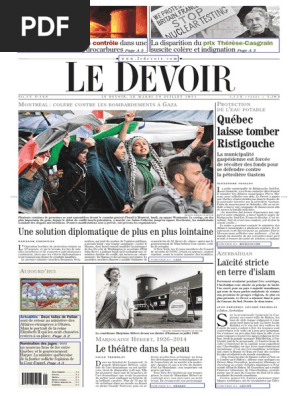 Le Devoir 29 30 Juillet 14 Pdf Hamas Quebec