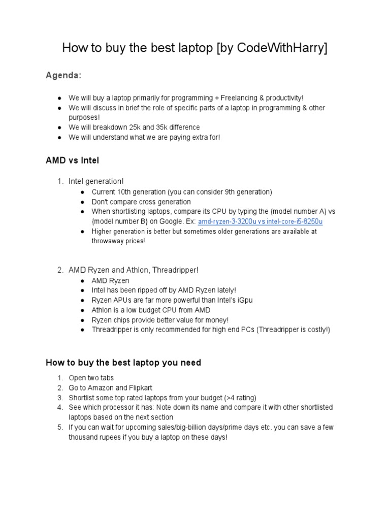 Laptop Buying Guide PDF PDF Laptop Solid State Drive