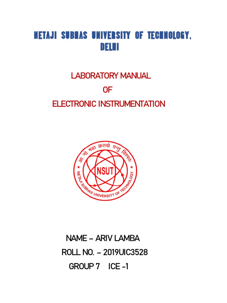 Electronic Instrumentation Lab Manual | PDF | Operational Amplifier ...