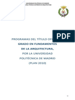 Programa grado fundamentos arquitetctura 2010 ETSAM