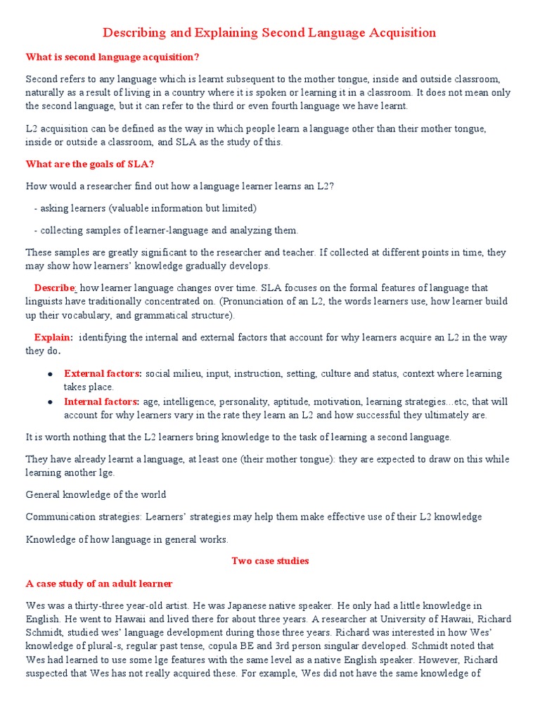 Understanding Second Language Acquisition | PDF | Second Language ...