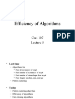 Efficiency of Algorithms: Csci 107