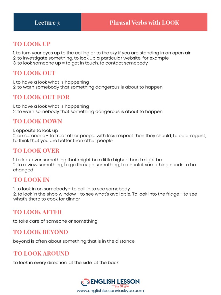 5.3 Phrasal Verbs With LOOK PDF | PDF | English Grammar | English Language