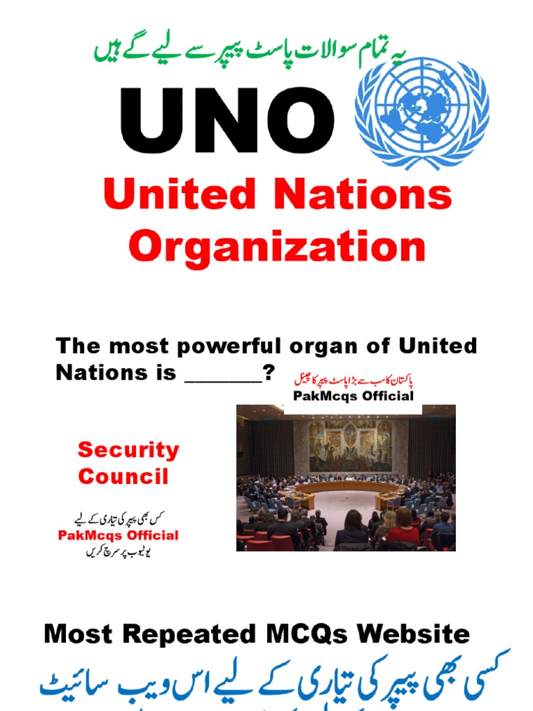 UNO MCQs and Key Information | PDF | Secretary General Of The United ...