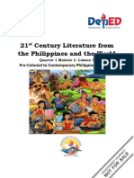 21 Century Literature From The Philippines and The World: Pre-Colonial To Contemporary Philippine Literature