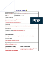 Lesson Plan (Template) 1: Math Jawaher Mahdi Read and Write Numbers 1 To 5 G1