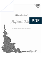 Aleksandar Simić - Agnus Dei, Cela Partitura