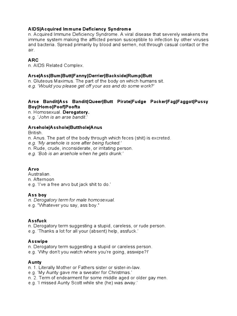 Vulgar Slang and Sex Related | PDF | Fuck | Verb