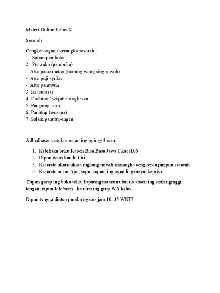 Materi Online Kelas X