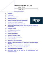 Punjab Pre-Emption Act Summary