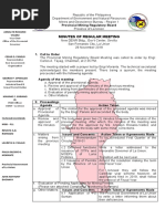 Minutes of Regular Meeting: Provincial Mining Regulatory Board