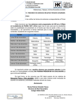 Calendario de Exámenes Primer Trimestre 2020-2021 Actualizado PDF