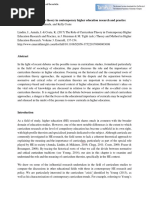 Annala, L y Coate, K (2017) - The Role of Curriculum Theory in Contemporary Higher Education Research and Practice