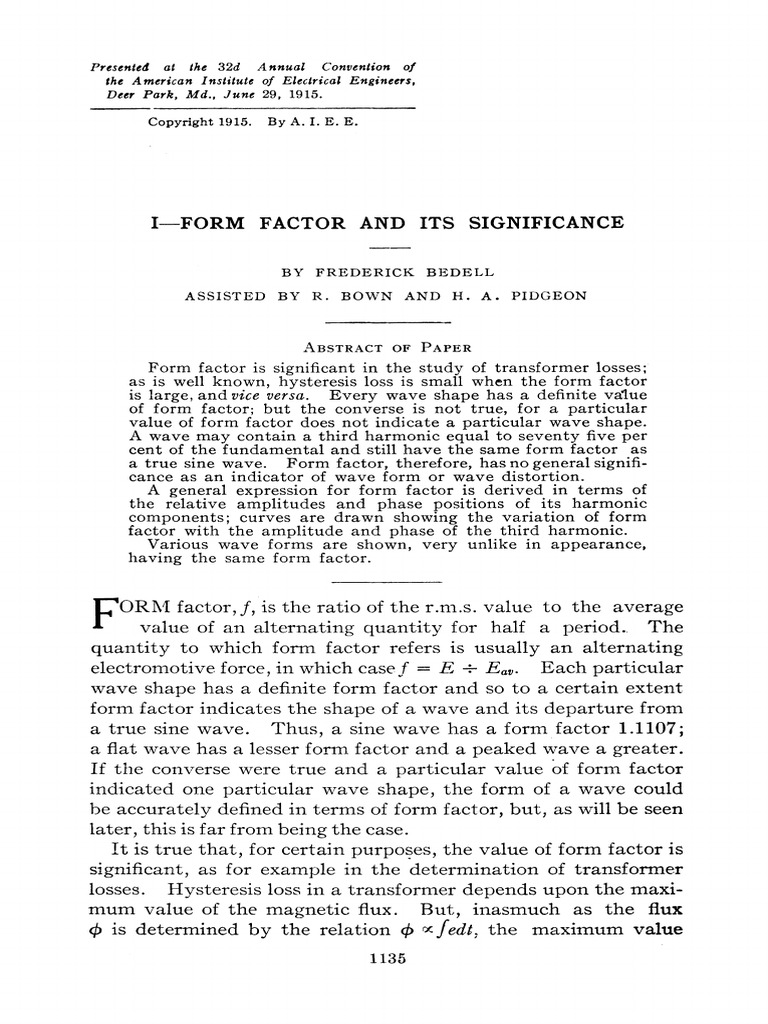 WHAT IS FORM FACTOR IN ELECTRICAL ENGINEERING intelligence overview