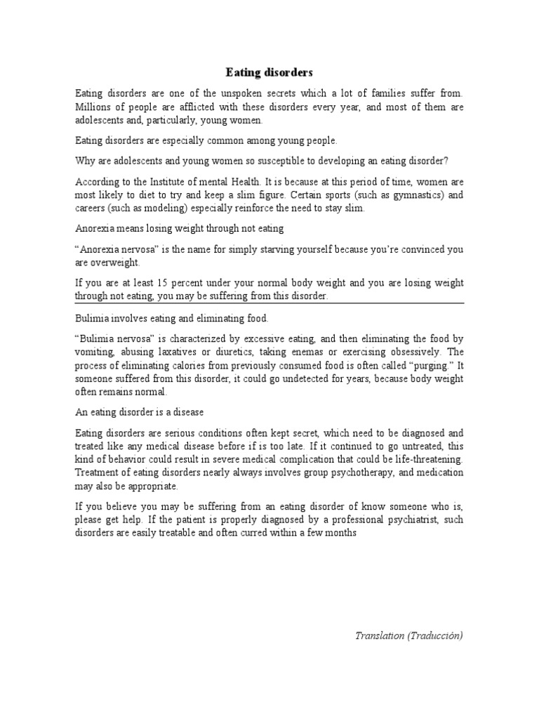 Understanding Eating Disorders in Youth | PDF | Eating Disorder | Human ...