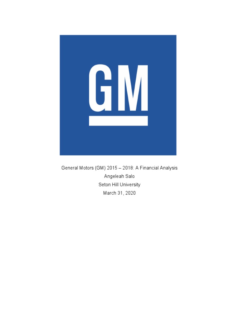 GM Financial Analysis Final Paper1 PDF General Motors Net