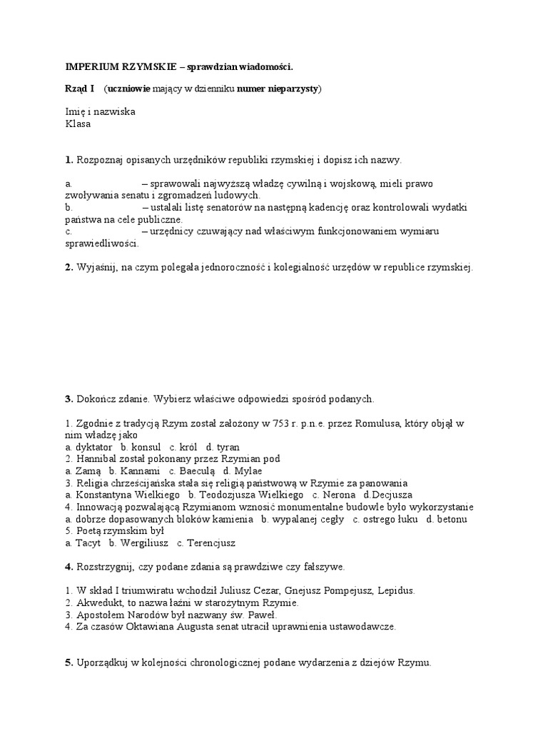 Test Historia Upadek Starego ładu
