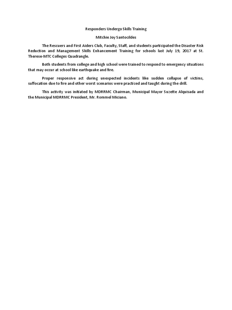 Fire and Earthquake Drill | PDF