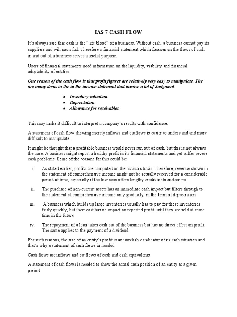 Ias 7 Cash Flow | PDF | Cash Flow Statement | Dividend