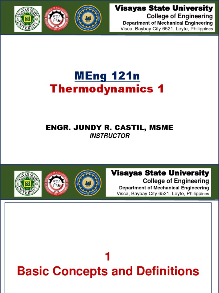 1 Basic Concepts and Definitions PDF | PDF | Thermodynamics ...