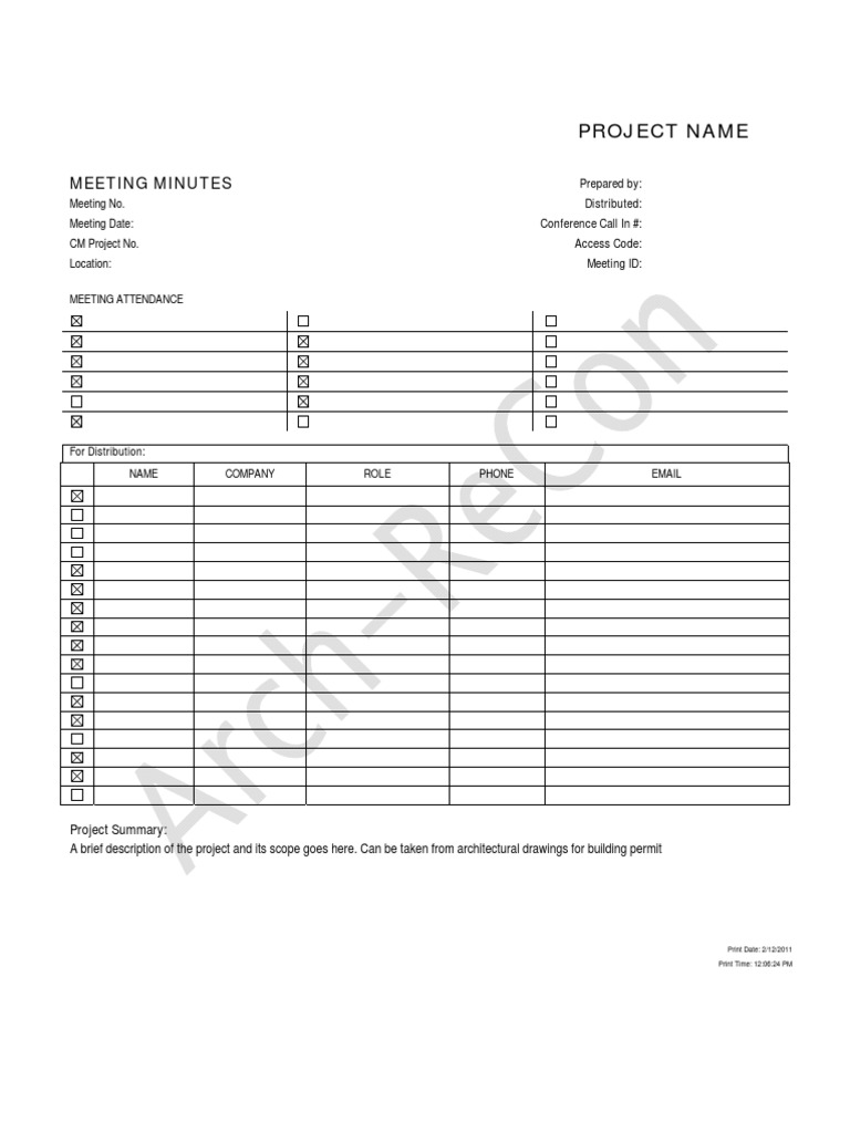 Construction Meeting Minutes Template  PDF  Construction Throughout Construction Meeting Minutes Template
