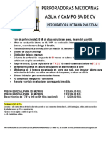 Perforadoras Mexicanas Agua Y Campo Sa de CV: Perforadora Rotaria Pm-120-M /mmagnu