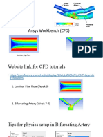 Ansys Workbench (CFD) : Laminar Pipe Flow Bifurcating Artery