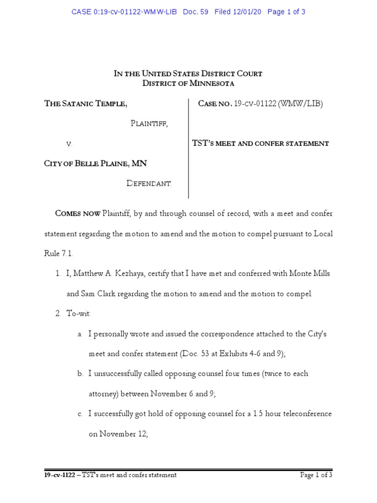 2020 12 01 59 meet and confer statement pdf deposition law
