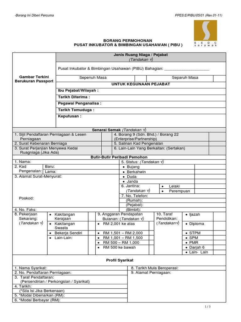 Borang Permohonan Pibu Pdf Pdf