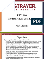 PSY 100 The Individual and Society: Adult Lifestyles