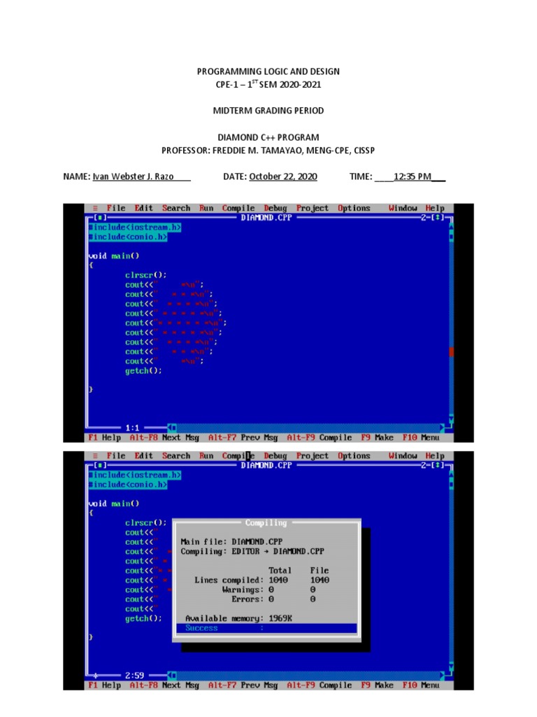 Diamond - C++ Program | PDF