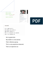 He Is A Good Actor. My Mother Is A Nice Woman. That Is Ridiculous Group. This Is A Very Expensive Restaurant. That Is An Expensive Car