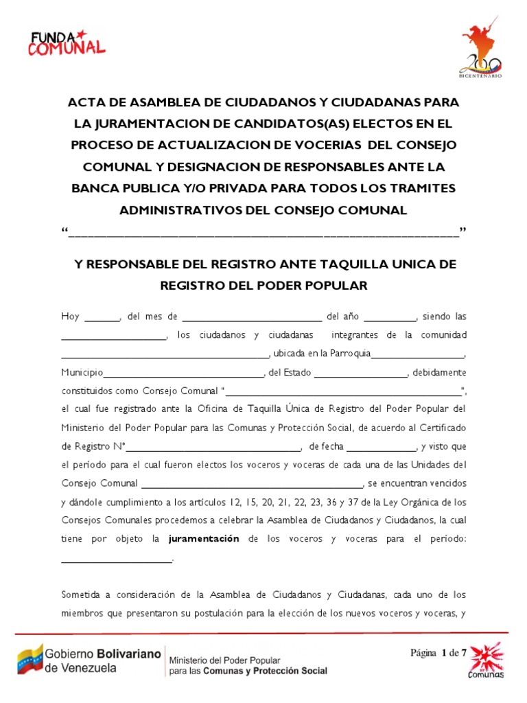 7 Acta de Juramentacion PDF PDF Información del gobierno Gobierno
