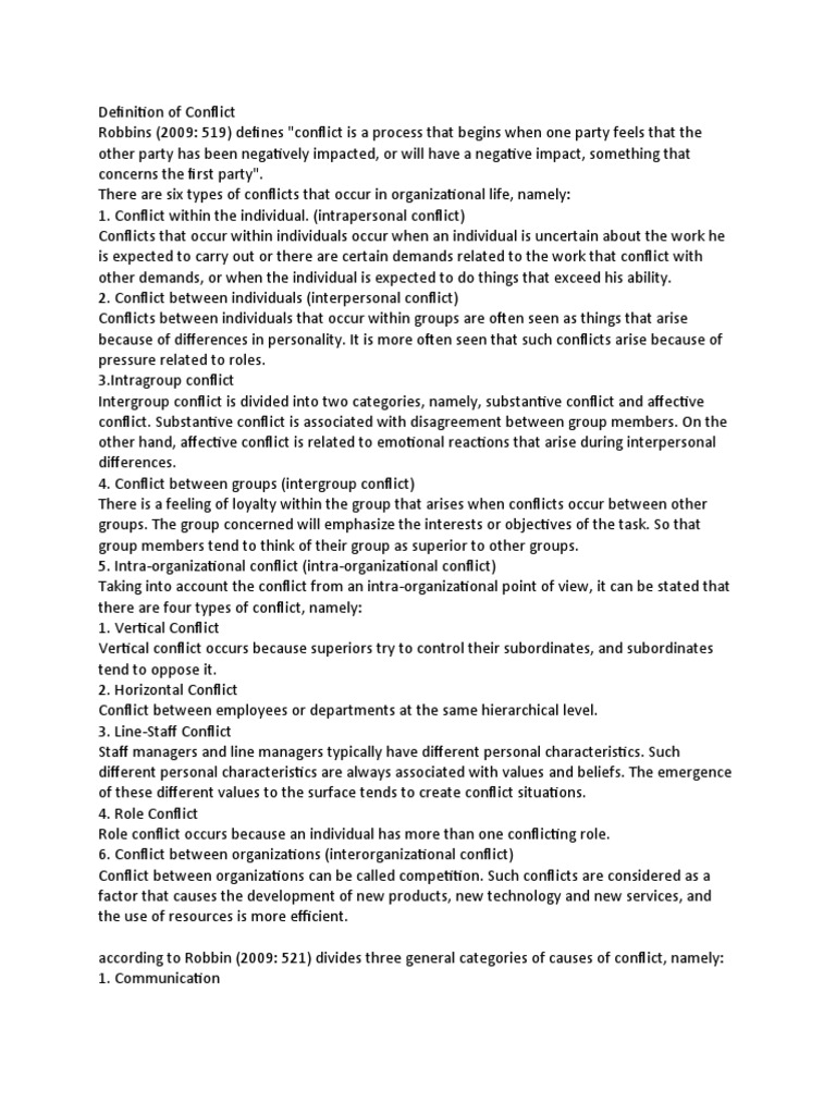 Understanding Types of Conflict | PDF | Conflict Resolution | Conflict ...