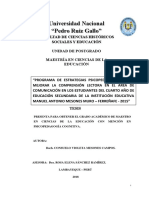 "PROGRAMA DE ESTRATEGIAS PSICOPEDAGÓGICAS PARA Mejorar La Comprension Lectora MESONES MURO FERREÑAFE 4TO GGADO