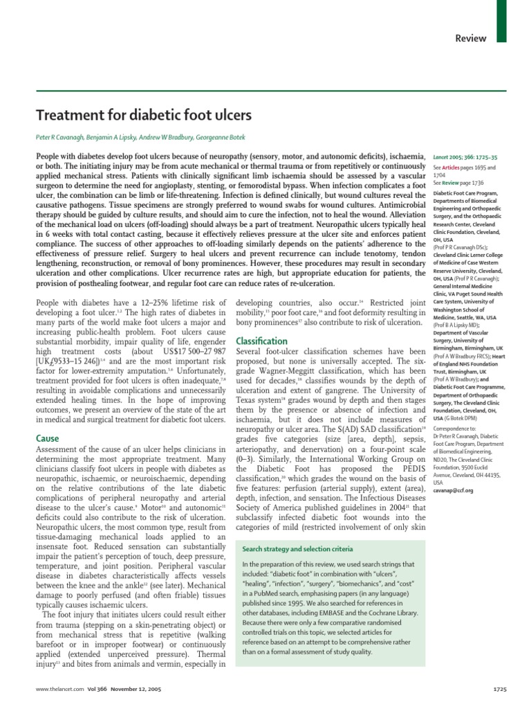 Treatment For Diabetic Foot Ulcers | PDF | Wound | Surgery