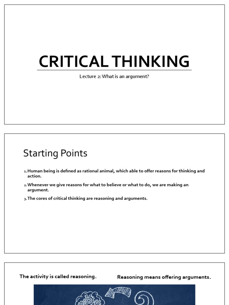 Understanding Arguments in Critical Thinking | PDF | Logical ...
