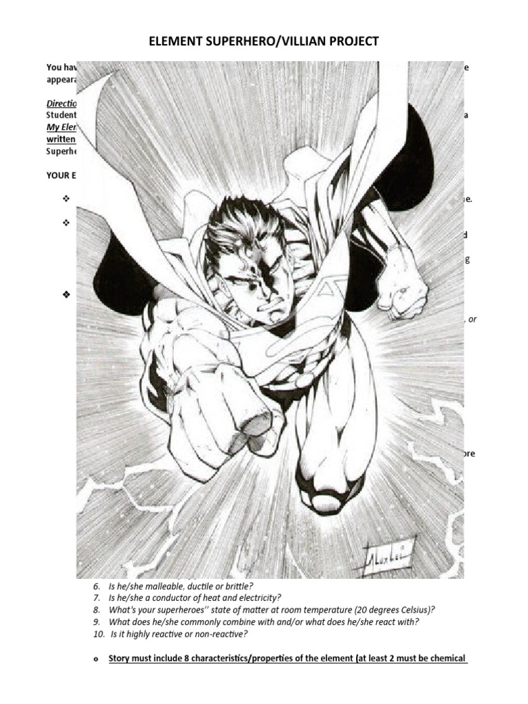 Element Superhero Project Guide | PDF | Superheroes | Chemical Elements