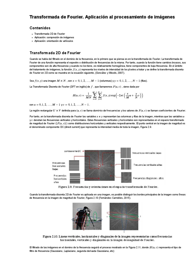 Transformada de Fourier en Imágenes | PDF | Transformada discreta de ...