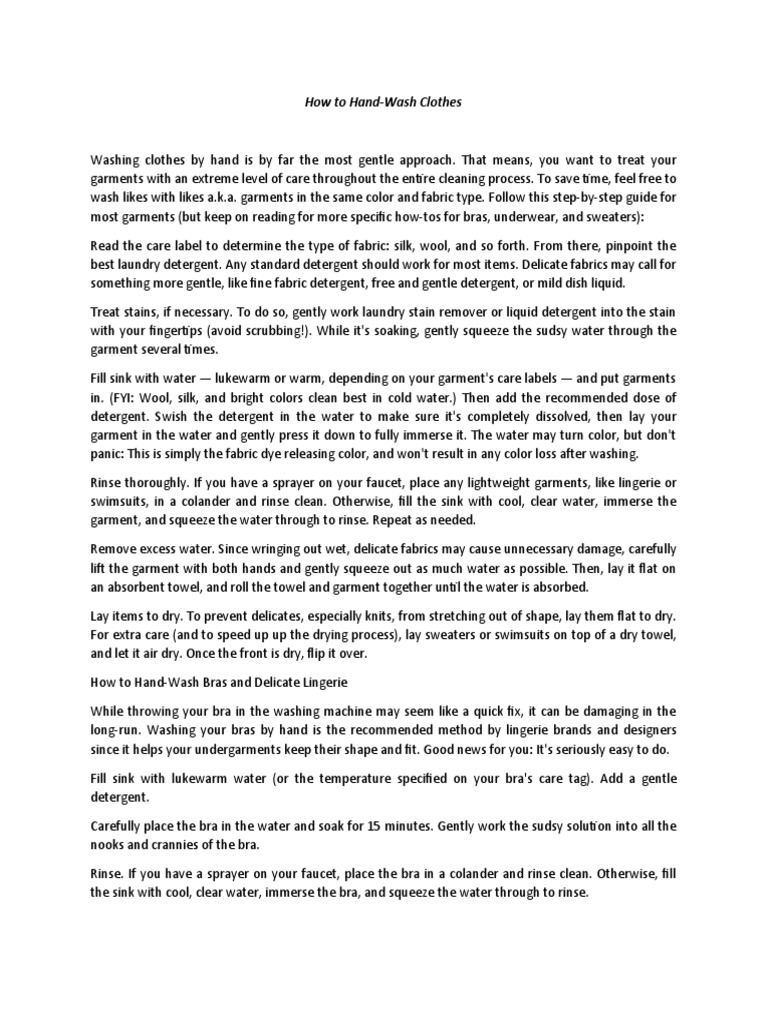 A Gentle Approach A StepbyStep Guide to Hand Washing Clothes and