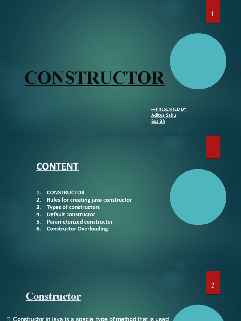 Java Constructor Guide: Types & Rules | PDF